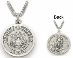 Womens St. Michael U.S. Army Medal 3/4 inch with Chain [SM0069]