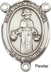 St. Nino De Atocha Rosary Centerpiece Sterling Silver or Pewter [BLCR0316]