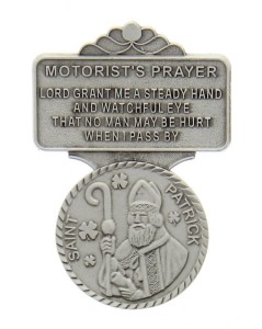 St. Patrick Motorist's Prayer Visor Clip, Pewter - 2 1/4“H [AU0117]