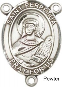 St. Perpetua Rosary Centerpiece Sterling Silver or Pewter [BLCR0370]
