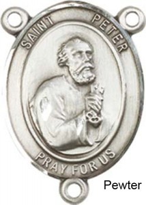 St. Peter the Apostle Rosary Centerpiece Sterling Silver or Pewter [BLCR0257]