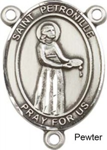 St. Petronille Rosary Centerpiece Sterling Silver or Pewter [BLCR0311]