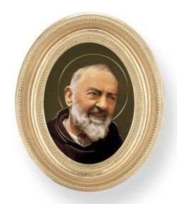 St. Pio Small 4.5 Inch Oval Framed Print [HFA4736]