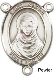 St. Rafka Rosary Centerpiece Sterling Silver or Pewter [BLCR0436]