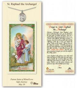 St. Raphael the Archangel in Pewter with Prayer Card [BLPCP048]