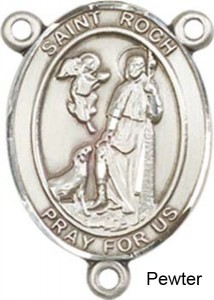 St. Roch Rosary Centerpiece Sterling Silver or Pewter [BLCR0408]