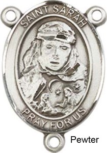 St. Sarah Rosary Centerpiece Sterling Silver or Pewter [BLCR0264]