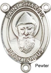 St. Sharbel Rosary Centerpiece Sterling Silver or Pewter [BLCR0369]