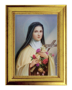 St. Therese 5x7 Print in Gold-Leaf Frame [HFA5217]