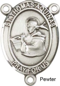 St. Thomas Aquinas Rosary Centerpiece Sterling Silver or Pewter [BLCR0274]
