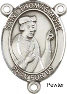 St. Thomas More Rosary Centerpiece Sterling Silver or Pewter [BLCR0275]