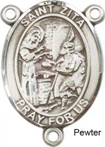 St. Zita Rosary Centerpiece Sterling Silver or Pewter [BLCR0343]