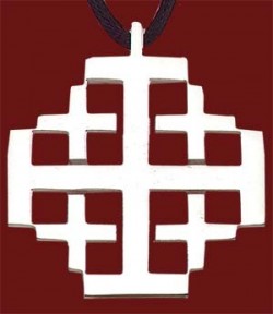 Stainless Steel Jerusalem Cross Pendant - 1 1/4“ H [TSG1012]
