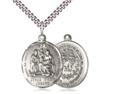 Sterling Silver Holy Family Pendant [BM3029]
