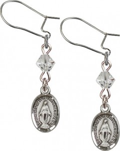 Sterling Silver Miraculous 'Crystal Bead' Earrings [BC0111]