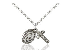 Miraculous Medal &amp; Crucifix Double Pendant Set [BLMC0702]