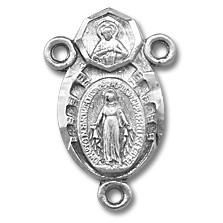 Sterling Silver Miraculous Rosary Centerpiece [RERC014]