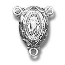 Sterling Silver Miraculous Rosary Centerpiece [RERC016]