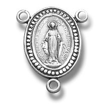 Sterling Silver Miraculous Rosary Centerpiece [RERC017]