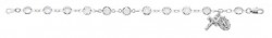 Sterling Silver Rosary Bracelet with Clear Austrian Crystal Beads [MVM1184]