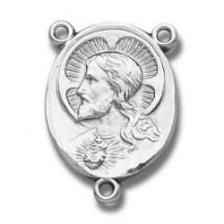 Sterling Silver Sacred Heart Rosary Centerpiece [RERC003]