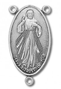 Sterling Silver Sacred Heart Rosary Centerpiece [RERC008]