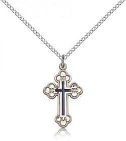 Women's Russian Cross Medal with Blue Epoxy [CM2175]
