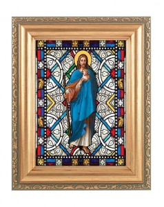 The Good Shepherd Gold Frame Stained Glass Effect [HFA4603]