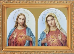 The Sacred Hearts Antique Gold Framed Print [HFA0087]