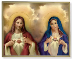 The Sacred Hearts Gold Frame 8x10 Plaque [HFA4917]
