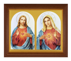 The Sacred Hearts with Halos  8x10 Textured Artboard Dark Walnut Frame [HFA5467]