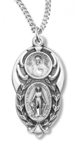 Unique Sacred Heart and Miraculous Pendant [HM0757]
