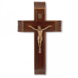 Walnut Sick Call Crucifix Set - 10 inch [CRX4278]