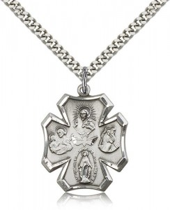 Wide Tip 4-Way Pendant with Descending Dove [BM0005]