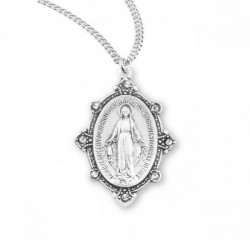 Women's Antiqued Swarovski Crystal Miraculous Medal [HMM3248]