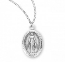Women's Box Edge Miraculous Medal Necklace [HMM3201]
