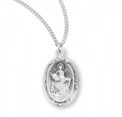 Women's Floral Border St Christopher Necklace [HMM3443]