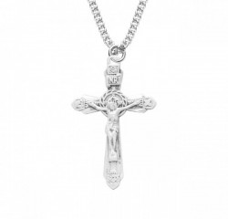 Women's Four Flower Tip Crucifix Necklace [HMM3326]