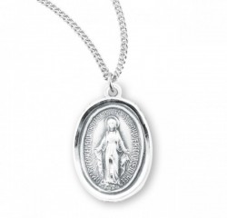 Women's High Polish Border Miraculous Medal [HMM3239]