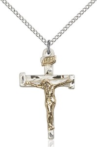 Women's Nail Crucifix Pendant Two-Tone [BM0505]