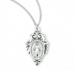 Women's Pointed Tip Fleur de Lis Miraculous Medal [HMM3203]