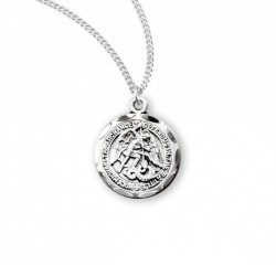 Women's Scalloped Edge Round Saint Michael Medal [HMM3019]