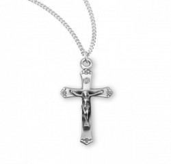 Women's Simple Flower Tip Crucifix Necklace [HMM3321]