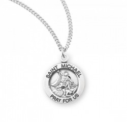 Women's St. Michael Pray For Us Round Medal [HMM3171]