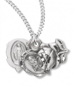 Women's Sterling Silver Rosebud Triple Slide Pendant [RECRX1065]