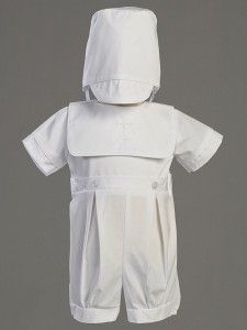 Zachary Poly Cotton Baptism Romper Set [LCC0020]